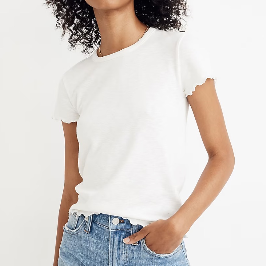 Madewell Baby Tee White Frill